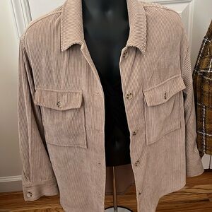 Corduroy Shacket neutral color great quality goes with everything